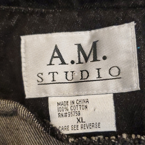 Vintage AM Studio Black Denim Jacket - Picture 2 of 16